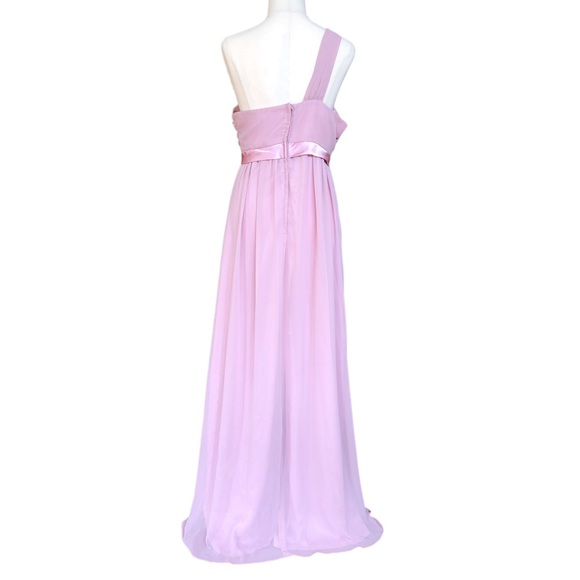 Vintage PACOPM Dusty Pink Strapless Floaty Dress Sheer Fully Lined Floor Length - Picture 2 of 8